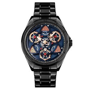 Montre mécanique à quartz Skmei 1678 pour homme, boîtier en alliage de 47 mm, cadran en verre à engrenages creux, cadeau de mode d'affaires personnalisé, pointeur - Product Image 6