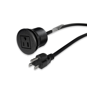 Prise de courant ronde miniature noire standard américaine, prise de bureau, 15A, 1 prise standard américaine pour bureau, table de chevet, armoire, comptoir - Product Image 4