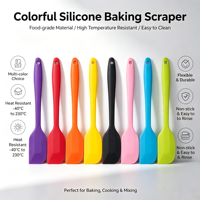 Spatule en silicone de qualité alimentaire, outil de cuisine antiadhésif pour la pâtisserie, la cuisson, le mélange des pâtes