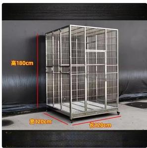 Grande volière d'extérieur de luxe avec artisanat de soudure complète, fils horizontaux en acier inoxydable, plateau en plastique pour le toit - Product Image 4