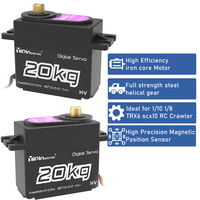 Servomoteur numérique sans balais Gxservo 20 kg à couple élevé pour voitures RC, avions, bateaux et pièces - Construction métal/plastique pour garçons de 14 ans et plus