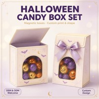 Boîtes personnalisées pour friandises d'Halloween avec fenêtre transparente, emballage de bonbons Boo Bag, multipack de 48, vente en gros d'usine OEM