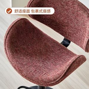 Modern Luxury Coral Velvet Fabric Counter Height High <b>Stool</b> Rotating Design for Bars Kitchens & Restaurants - Product Image 6
