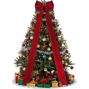 Fluffy <b>Large</b> Velvet Christmas <b>Bows</b> Giant Christmas <b>Bows</b> for Backdrop Party Room Wall Decor Christmas Tree Decoration - Product Image 1