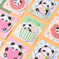 Ensemble cadeau de notes autocollantes sur le thème Panda-6 feuilles de mémo d'animaux de styles, cadeaux d'anniversaire/de Noël parfaits
