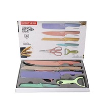 Offre Spéciale : Ensemble de Couteaux de Cuisine 7 Pièces en Paille de Blé – Couteau de Chef, Couteau à Steak, Couteau Japonais, Éplucheur, Couteaux à Légumes pour Barbecue