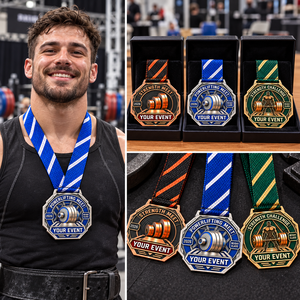Médailles de compétition sportives personnalisées pour les rencontres de powerlifting et les défis de force en trois designs – Fabricant de médailles OEM ODM - Product Image 3