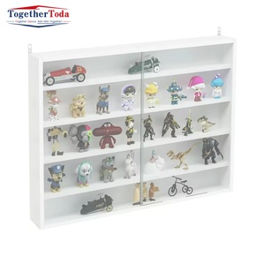 Vitrine murale moderne, abordable, durable, hautement ajustable, légère, en métal, à 5 niveaux, avec verre simple face - Product Image 1