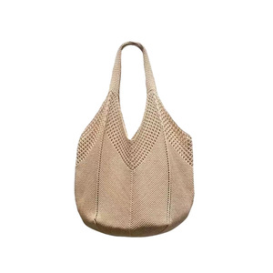 Bolso tejido de un solo hombro INS Retro coreano, nuevo estilo, bolso de mano de ganchillo <span class=keywords><strong>para</strong></span> vacaciones, Playa informal, dos <span class=keywords><strong>asas</strong></span>, poliéster abierto - Product Image 5