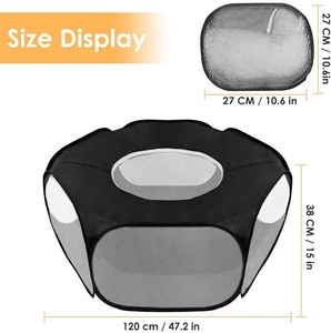 Corralito para mascotas pequeño, jaula plegable con cubierta superior, antiescape, valla para animales - Product Image 4