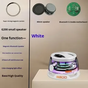 Mini Altavoz Magnético BT Portátil G200 Inalámbrico Colorido Pequeño Altavoz para Teléfono con Múltiples Colores RGB para iPhone <span class=keywords><strong>Android</strong></span> - Product Image 2
