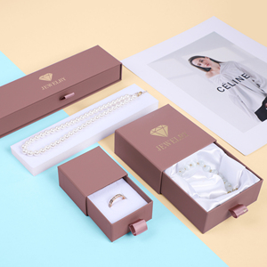 Tùy Chỉnh Trượt Ngăn Kéo Giấy Đồ Trang Sức Sang Trọng Bao Bì Dễ Thương Trượt Đồ Trang Sức Hộp Quà Tặng Với Vàng Dập Biểu Tượng - Product Image 3