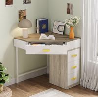 Bureau d'angle pour le bureau à domicile au design innovant avec 4 tiroirs, bureau d'ordinateur avec tiroirs