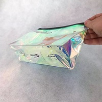 Pochette zippée personnalisée de luxe en PVC transparent dépoli, sachet imprimé de marque, sacs cosmétiques refermables pour brosses à dents et articles de toilette