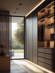 <span class=keywords><strong>Armadio</strong></span> su Misura con Design Gratuito, Telaio in Alluminio, Moderno e Lussuoso, Cabina <span class=keywords><strong>Armadio</strong></span> con Ante Scorrevoli a <span class=keywords><strong>Specchio</strong></span> per Camera da Letto - Product Image 2