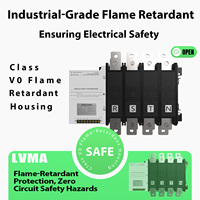 Interruptor de Transferencia Automática Industrial ATS LVMA LMS1-630L Trifásico de 4 Polos con Capacidad de Ruptura de 10kA, Clase PC, para Doble Alimentación