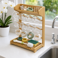 Séchoir à biberons professionnel en bambou, support vertical de rangement pour comptoir de cuisine, pour accessoires d'alimentation