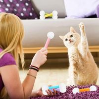 Jouet pour chat en feutre de laine bleu écologique et durable, avec coton et herbe à chat intégrée, bâton interactif à mâcher pour chaton, vente en gros d'usine