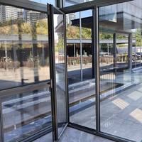 Portes battantes en verre à ouverture vers l'extérieur, à grand panneau et cadre en aluminium, insonorisées, isolantes thermiquement, résistantes à la pression du vent, pour extérieur