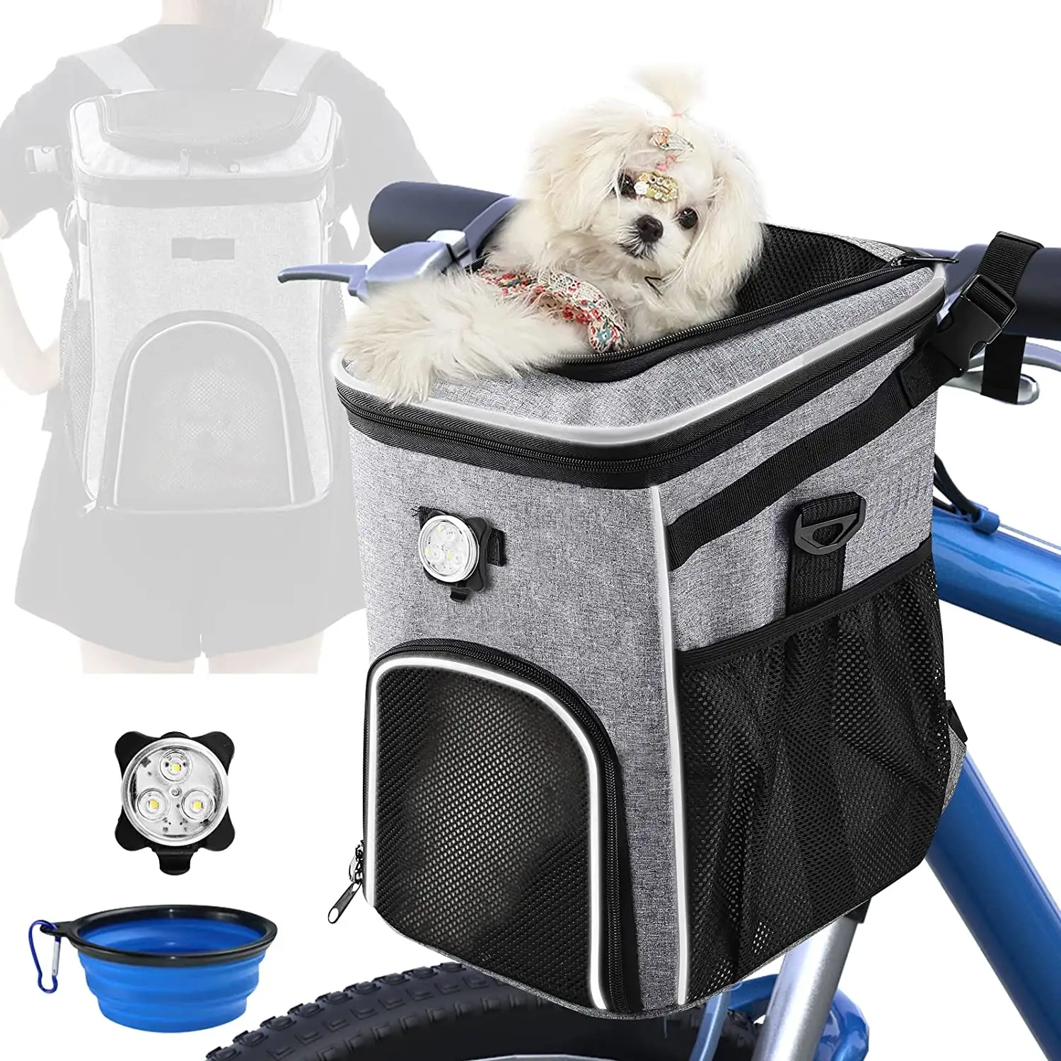 Pet Foldable Travel Bike Seat Pet Bicycle Backpack Bag Puppy Dog Cat Small Animal For Hiking Cycling Basket Accessories