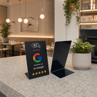 Carte de membre personnalisée en PVC acrylique avec code QR intelligent pour les réseaux sociaux, NFC 213, support de table RFID vierge pour avis Google