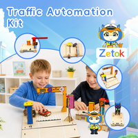 Kit Model Transportasi Kota Pintar Zetok, Blok Bangunan Elektronik Puzzle 3D, Mainan Edukasi STEM untuk Remaja & Sekolah