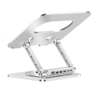 360 Degree Rotating Aluminium Adjustable Laptop Stand with <b>USB</b> Hub for RJ45 <b>Ethernet</b> Docking Station - Product Image 1