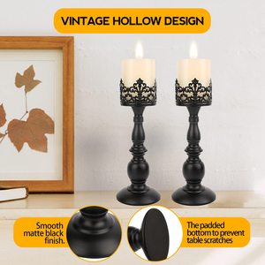 Wholesale Custom <strong>Gothic</strong> Matte Black Iron Vintage Tall <strong>Candle</strong> <strong>Holders</strong> Decorative Large Table Centerpieces <strong>Candle</strong> Stand Decor - Product Image 2