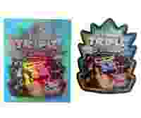 Sac en Mylar de forme spéciale exotique avec boîte, lot de 3,5 g, refermable, anti-odeur, pochette à fermeture éclair, design holographique pour l'emballage de bonbons