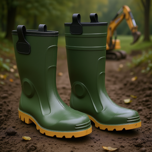 Botas de Seguridad TTAKE Verdes de PVC con Suela de Goma para Trabajo y Uso en Exteriores - Product Image 3