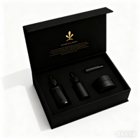 Emballage de cosmétiques de luxe avec logo personnalisé, stratification brillante, boîtes cadeau d'emballage en papier de carton magnétique avec incrustation de mousse EVA
