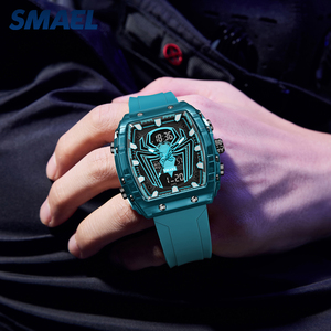 Military Style Dual Display Watch 50M Water Resistant PU <b>Strap</b> Outdoor Sports <b>Wrist</b> Watch SMAEL 8117 - Product Image 6