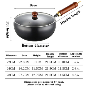 YUEDISI Logo Personalizado Olla <span class=keywords><strong>Wok</strong></span> Redonda de Hierro 22/24/28cm Antiadherente Compatible <span class=keywords><strong>con</strong></span> Estufa de Gas, Sartén de Hierro <span class=keywords><strong>con</strong></span> Tapa de Cristal - Product Image 6