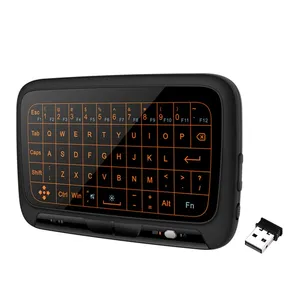 H18 + تحكم عن بُعد لاسلكي لوحة مفاتيح صغيرة كامل شاشة اللمس 2.4GHz لوحة اللمس مع الخلفية ل مربع التلفزيون الذكية