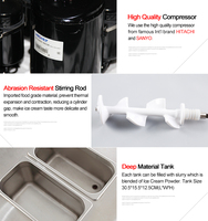 Machine à glace molle 2+1 saveurs modèle 825C pour les salons de thé, les kiosques à desserts et les food trucks