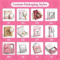 Étui en cuir durable pour miroir de maquillage portable, format voyage, design multi-angles réglable, emballage personnalisé