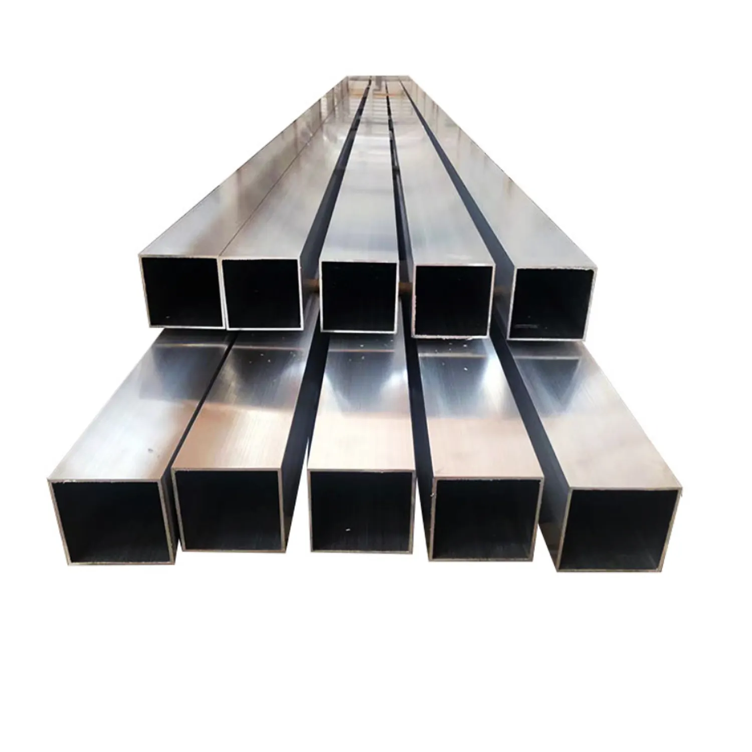 Fabricante Aluminio 6063 Tubos rectangulares de aluminio cuadrados de varios tamaños y especificaciones