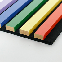 Paneles Acústicos Decorativos de Revestimiento de Papel PU con Diseño de Listones, Paneles Acústicos para Reducción de Sonido para el Hogar y Gimnasios, APK019