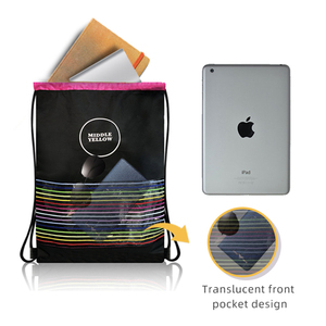 กระเป๋าเป้สะพายหลังแบบเชือกผูก โพลีเอสเตอร์น้ำหนักเบา แฟชั่นสุดฮิตจากโรงงาน รับทำโลโก้ตามสั่ง เหมาะสำหรับการเดินทางประจำวันและเก็บอุปกรณ์กีฬา - Product Image 3