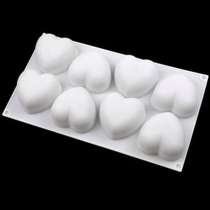 Moule à dessert en silicone 8 cavités en forme de cœur pour gâteaux mousse français, outil lisse et soyeux pour des gâteaux parfaits - Product Image 4