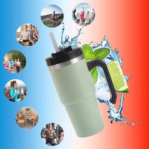 Custom logo 20oz 30oz Business Gifts Travel Sports Mug Thermos Double Wall Insulated Stainless Steel Grippy Tumbler With Handle - Product Image 5