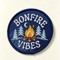Patch brodé thermocollant 3D en tissu sergé, motif paysage de montagne écologique, pour chapeaux et sacs, vente en gros, personnalisé, Good Friday, rond