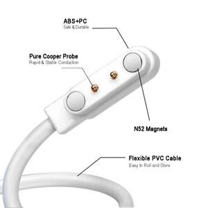 Magnetische 2 Pogo Pin Oplader 5V 1a Usb Oplaadkabel Voor Smartwatches Pvc Compatibel 2.5Mm 2.84Mm 4.0Mm 7.62Mm Smartwatches - Product Image 2
