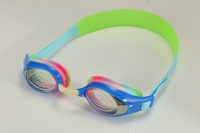 Nouvelles lunettes de natation en silicone multicolores anti-buée avec boucle latérale, ajustement facile, équipement de plongée pour enfants