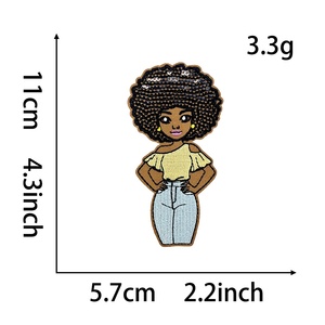 Black Girl Leopard Print Letters Afro Hairstyle Series Black Queen <strong>Sorority</strong> Patch Embroidered Iron-On Fabric Sticker for DIY - Product Image 5