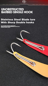 Señuelo de <span class=keywords><strong>pesca</strong></span> de acero inoxidable con láser, tipo cuchara, duro, de hundimiento, para trolling de atún, con anzuelo simple, para <span class=keywords><strong>pesca</strong></span> variada, de fábrica - Product Image 6