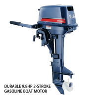 Moteur marin essence 2 temps 9,8 CV de qualité supérieure avec commande manuelle par gouvernail, conception robuste, pour bateau de travail et radeau de sauvetage - En promotion