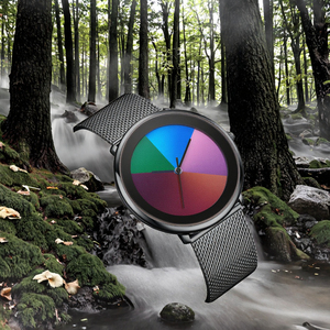 Montre de luxe en acier inoxydable maille milanaise pour femmes et hommes LG89278, design ultra-minimaliste, étanche, mouvement à quartz, changement de couleur - Product Image 3