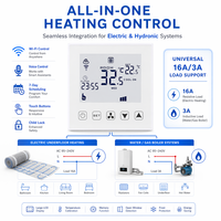 Termostato Inteligente WiFi Tuya HY603AC para Aire Acondicionado Frío/Calor, 2/4 Tubos, Ventilador de 3 Velocidades, Control Digital de Temperatura Ambiente
