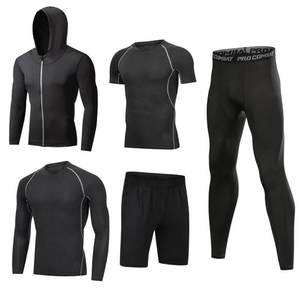 Ropa Deportiva para <span class=keywords><strong>Hombre</strong></span>, <span class=keywords><strong>Conjunto</strong></span> de Gimnasio Personalizado, Ropa Deportiva de Compresión Ajustada para Entrenamiento y Jogging - Product Image 2